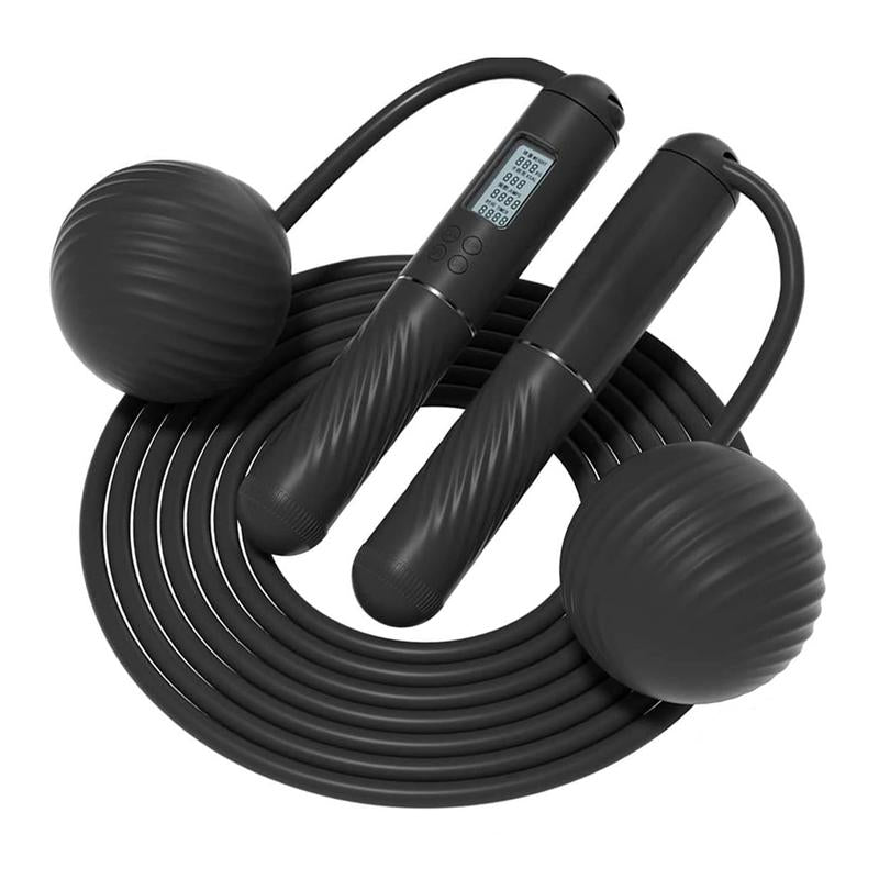 Cordless Jump Rope with Counter Ropeless Jump Rope 2 in 1 with Large Cordless Ball-Weighted Jump Rope for Women with LCD Display\Adjustable Speed Jump Rope for Men,Women & Children\Alarm Reminder for Fitness,Crossfit,Exercise,Workout, Boxing,Gym