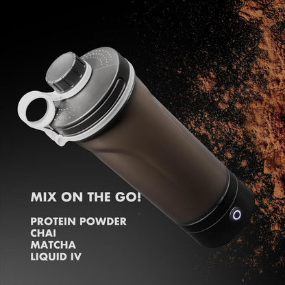 Mixmate Electric Shaker Blender Bottle - Rechargeable Type-C Cup for Gym Protein, Blender Bottle, and Powder Mixes, BPA Free, Self Stirring Design