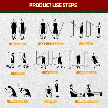 Resistance Bands Set with Handles Door Anchor Ankle Straps for Home Workout Strength Training Yoga Pilates Exercise Bands Set