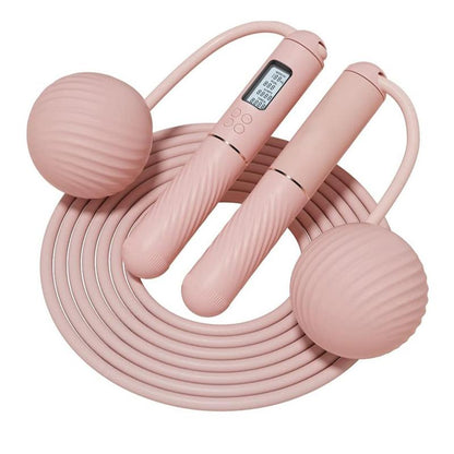 Cordless Jump Rope with Counter Ropeless Jump Rope 2 in 1 with Large Cordless Ball-Weighted Jump Rope for Women with LCD Display\Adjustable Speed Jump Rope for Men,Women & Children\Alarm Reminder for Fitness,Crossfit,Exercise,Workout, Boxing,Gym