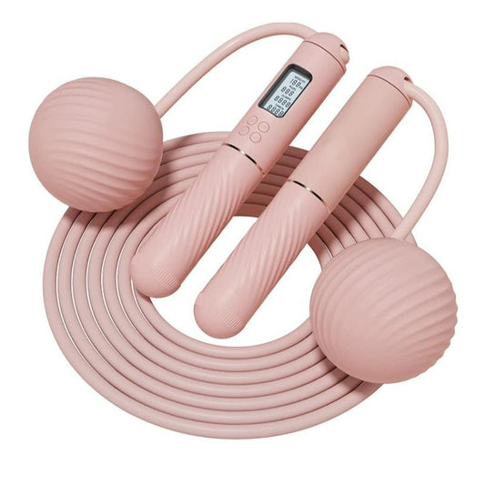 Cordless Jump Rope with Counter Ropeless Jump Rope 2 in 1 with Large Cordless Ball-Weighted Jump Rope for Women with LCD Display\Adjustable Speed Jump Rope for Men,Women & Children\Alarm Reminder for Fitness,Crossfit,Exercise,Workout, Boxing,Gym