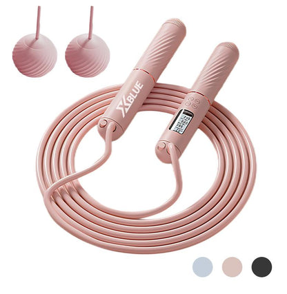 Cordless Jump Rope with Counter Ropeless Jump Rope 2 in 1 with Large Cordless Ball-Weighted Jump Rope for Women with LCD Display\Adjustable Speed Jump Rope for Men,Women & Children\Alarm Reminder for Fitness,Crossfit,Exercise,Workout, Boxing,Gym