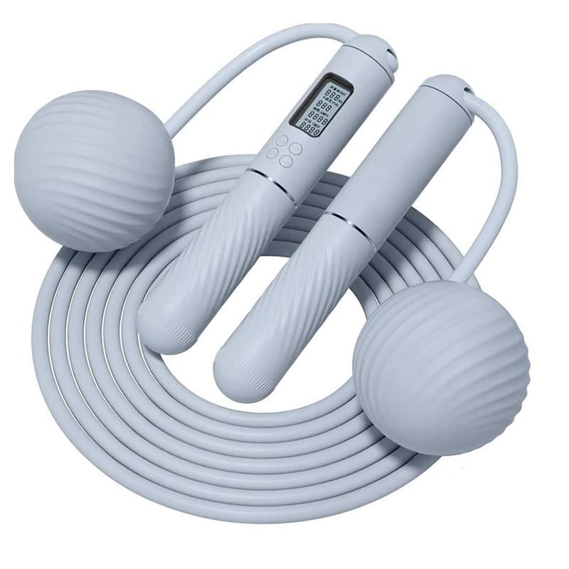 Cordless Jump Rope with Counter Ropeless Jump Rope 2 in 1 with Large Cordless Ball-Weighted Jump Rope for Women with LCD Display\Adjustable Speed Jump Rope for Men,Women & Children\Alarm Reminder for Fitness,Crossfit,Exercise,Workout, Boxing,Gym