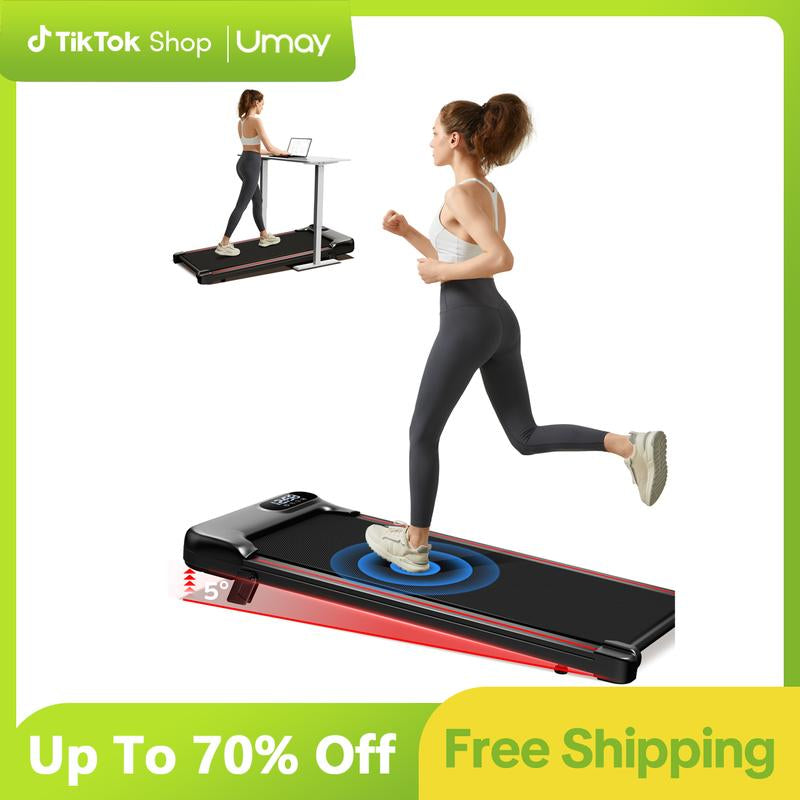 UMAY Fitness under Desk Treadmill, High Definition Big Screen Walking Pad for Home Small, 2.5 HP Quiet Brushless, 265 LBS Capacity