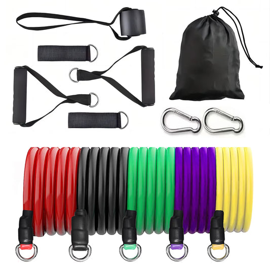 Resistance Bands Set with Handles Door Anchor Ankle Straps for Home Workout Strength Training Yoga Pilates Exercise Bands Set