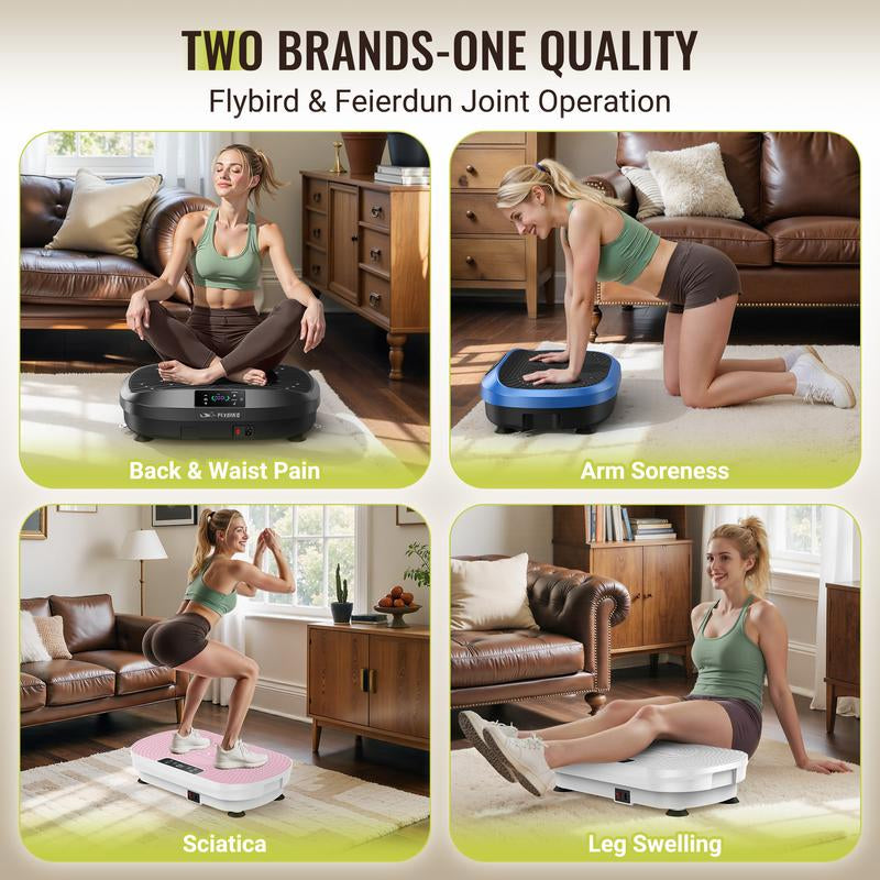 【FLYBIRD & Feierdun】Vibration Plate Machines – Multiple Styles & Colors, Strong Load Capacity, Lymphatic Drainage Machines, Whole Body Workout with 2 Resistance Bands