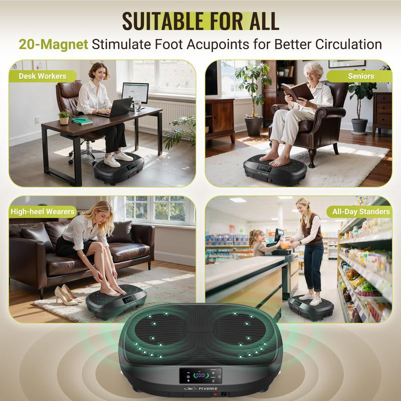 【FLYBIRD & Feierdun】Vibration Plate Machines – Multiple Styles & Colors, Strong Load Capacity, Lymphatic Drainage Machines, Whole Body Workout with 2 Resistance Bands