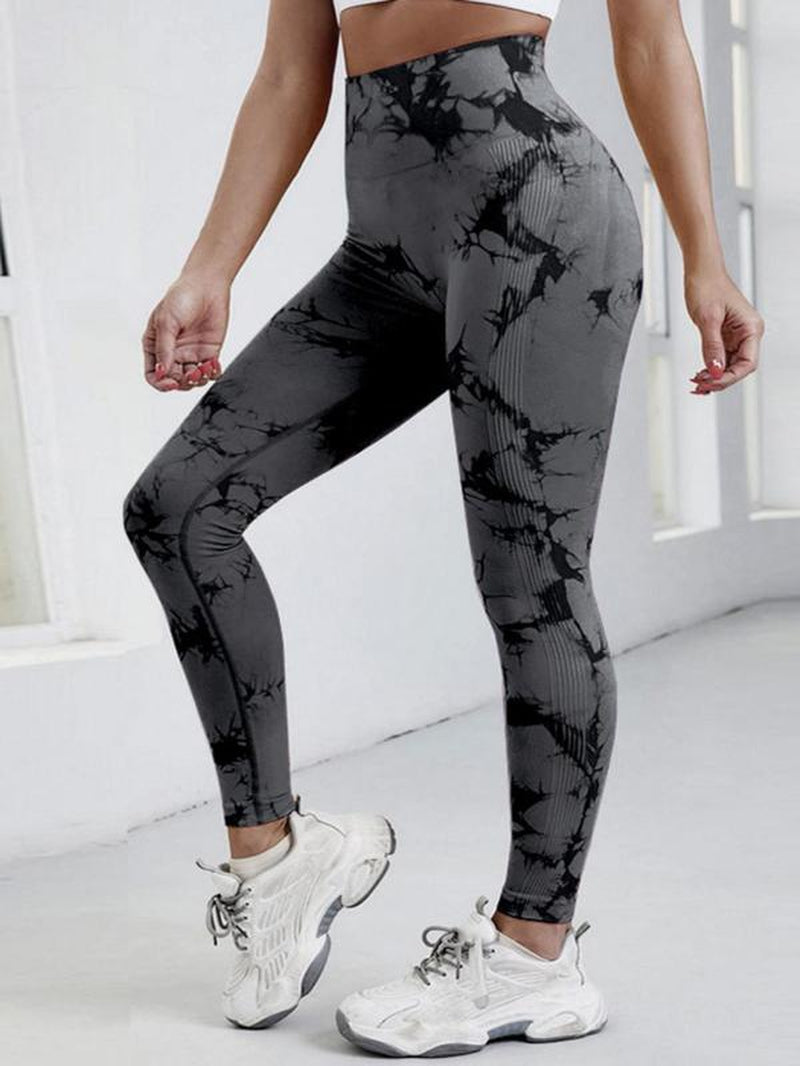 Women'S Tie Dye High Waist Scrunch Sports Leggings, Casual Seamless Skinny Compression Pants for Yoga Gym Workout, Workout Leggings, Gym Fitness Sport Leggings, Gym Clothing, Leggings for Women, Activewear, High Waisted Leggings, Tummy Control Leggings