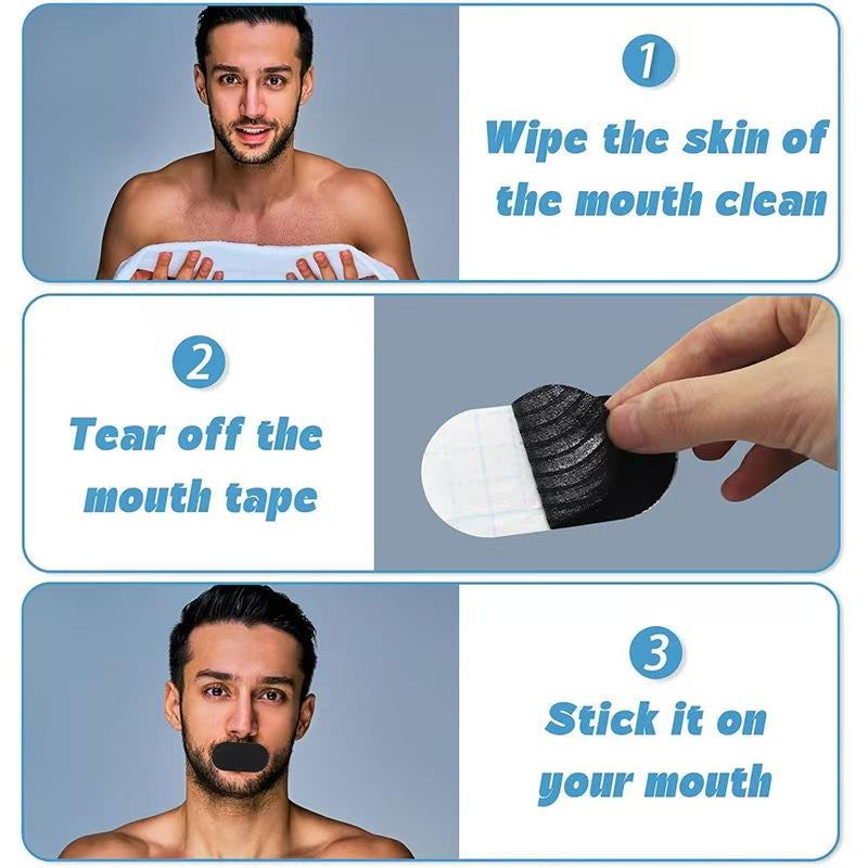 Everest Mouth Tape 120 Strips 4-Month Supply Hypoallergenic Adhesive Gentle Ultra Breathable Stop Snoring Sleep Tape Sports Accessory Black and Pink