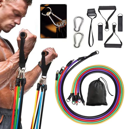 Resistance Bands Set with Handles Door Anchor Ankle Straps for Home Workout Strength Training Yoga Pilates Exercise Bands Set