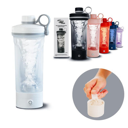 Mixmate Electric Shaker Blender Bottle - Rechargeable Type-C Cup for Gym Protein, Blender Bottle, and Powder Mixes, BPA Free, Self Stirring Design